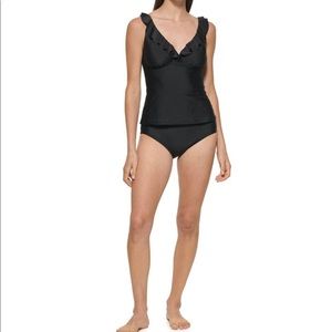 NWT DKNY Ladies Ruffle Tankini Swimsuit Size medium